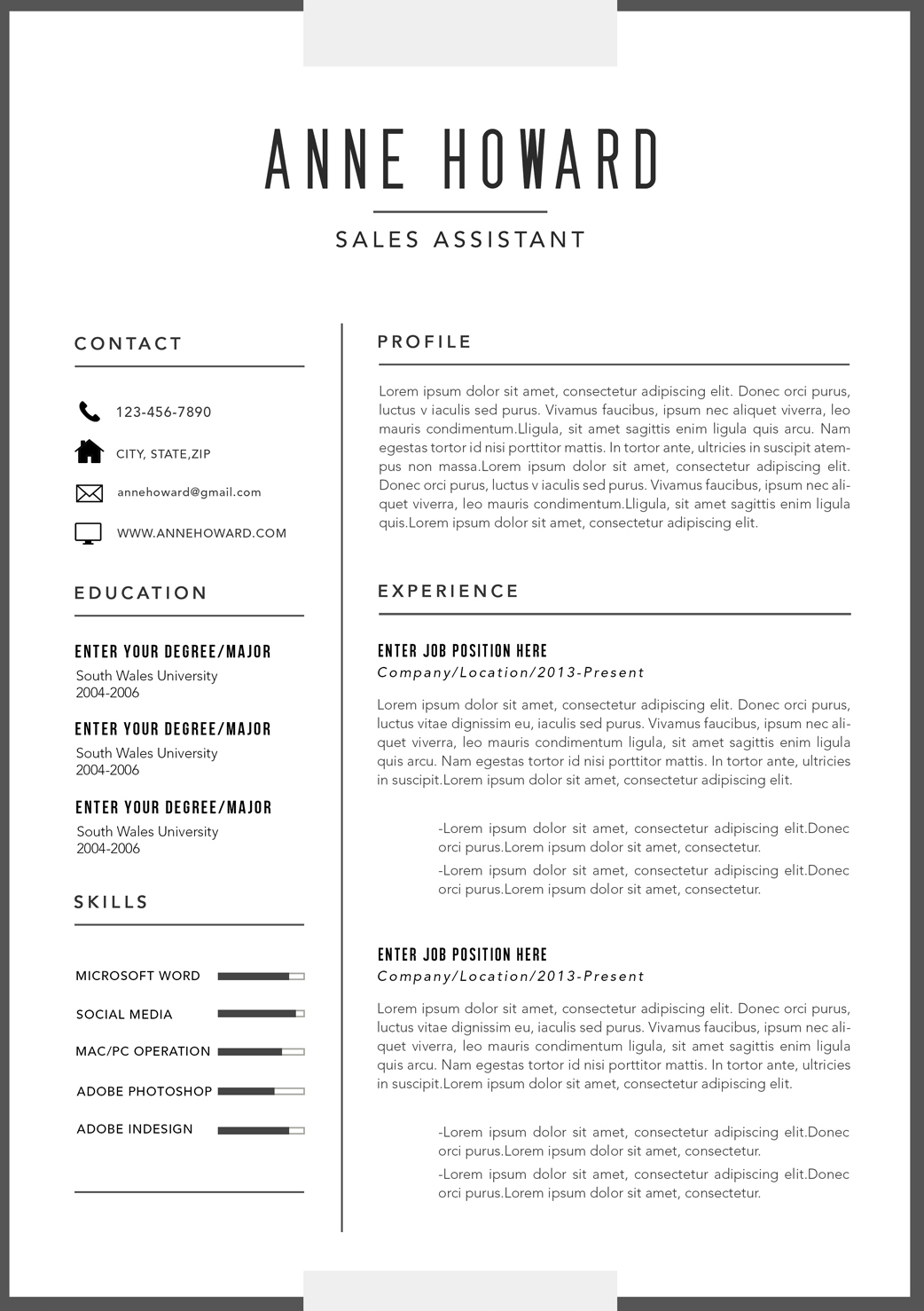 resume templates free download mac